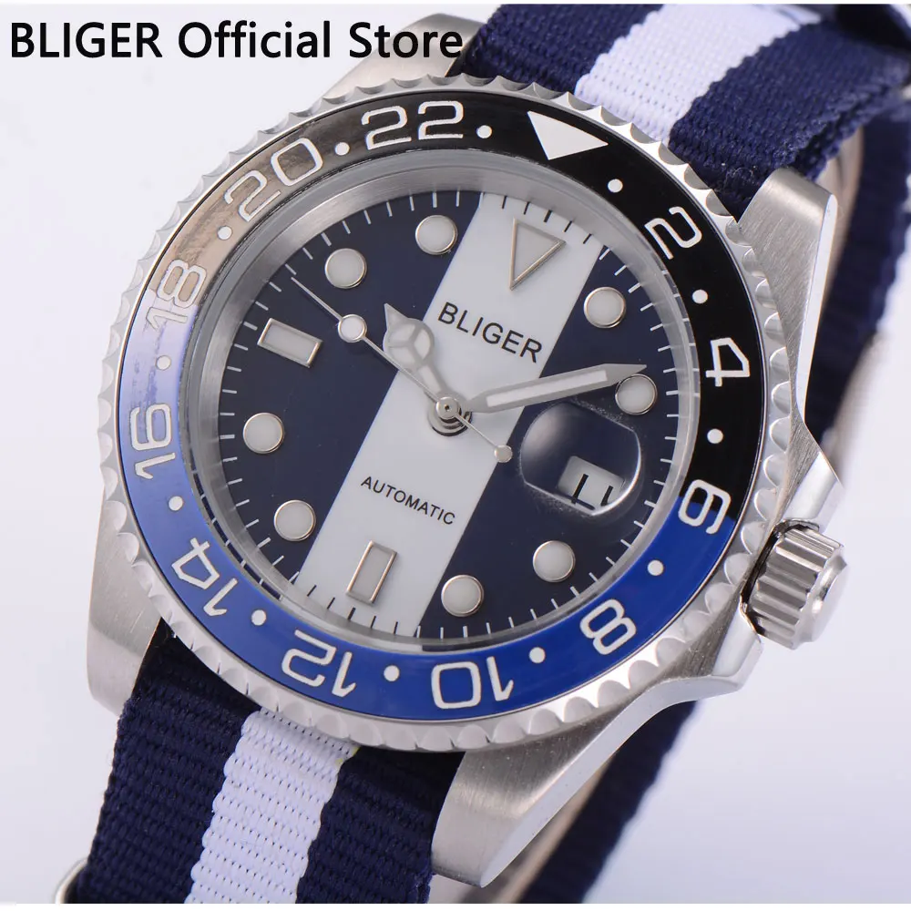 Casual 40MM BLIGER Black White Dial Mechanical Watches Ceramic Bezel Sapphire Glass MIYOTA Automatic Movement Men's Watch Men 3D Casual 40MM BLIGER Black White Dial Mechanical Watches Ceramic Bezel Sapphire Glass MIYOTA Automatic Movement Men's Watch Men 3D
