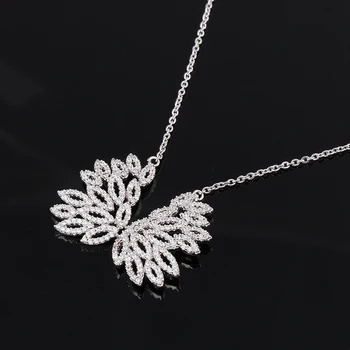 

XIUMEIYIZU New Arrival Fashion Cubic Zircon Pendent Necklaces for Women Girl Love Angel Wings Mother's Day Gift