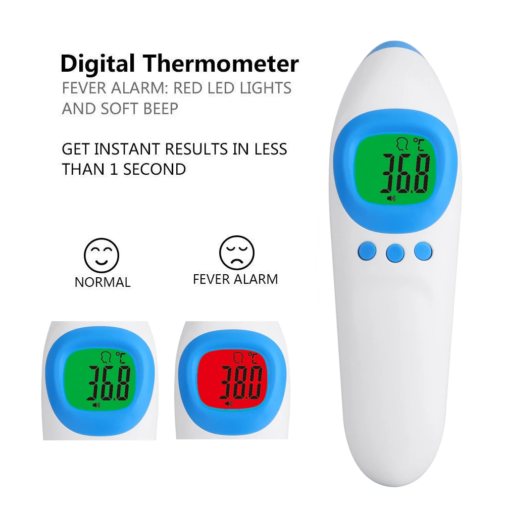 

Thermometer Infant Baby Forehead No Touch Infrared Digital Instant Fever Indicator Thermometer for Objects in Celcius Fahrenheit
