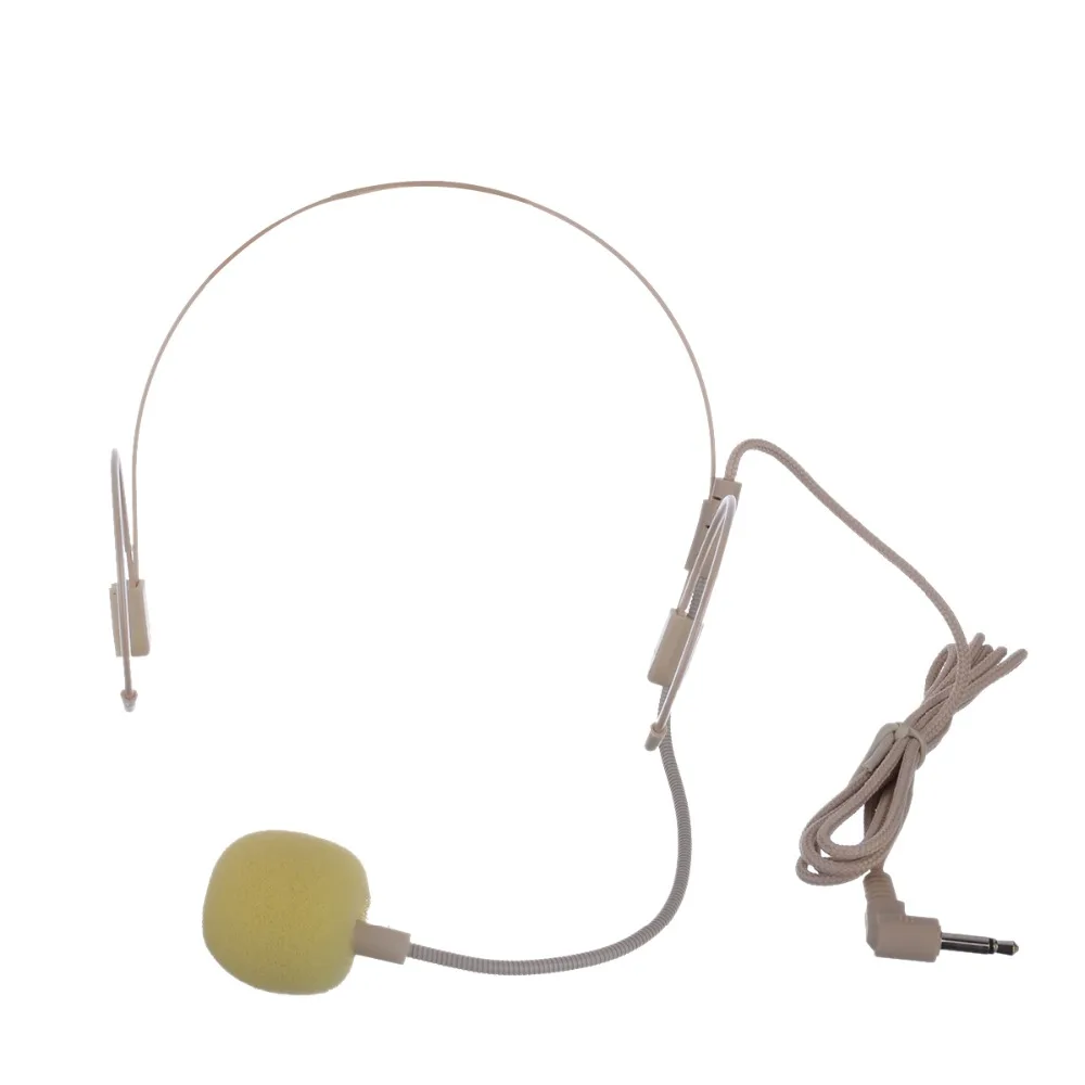 1 Set Dual Ear Hook Headset Head Wired Microphone Multifunctional Headset Microphone with 3.5mm Mini Plug For Podium Speech