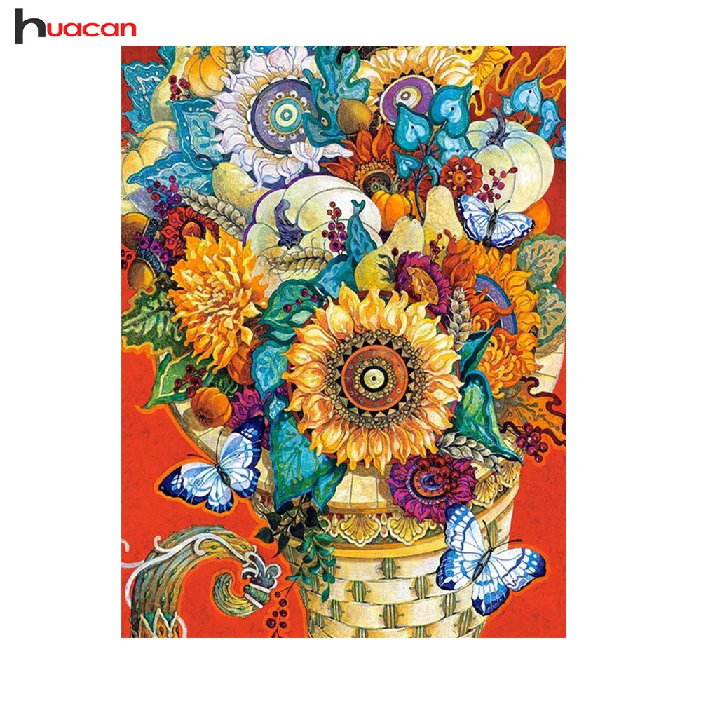 

5D Diamond Embroidery Flowers DIY Diamond Painting Cross Stitch Full Square Sun Flower Rhinestones Mosaic Home Decoration
