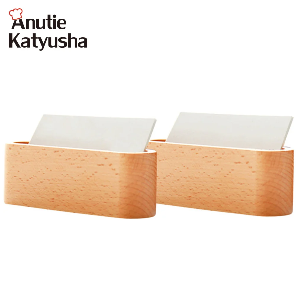 

1Pc Card Wooden Casket Desktop Storage Boxes Countertop Wooden Box Organizer Desk Business ID Name Case Cover Stand Shelf