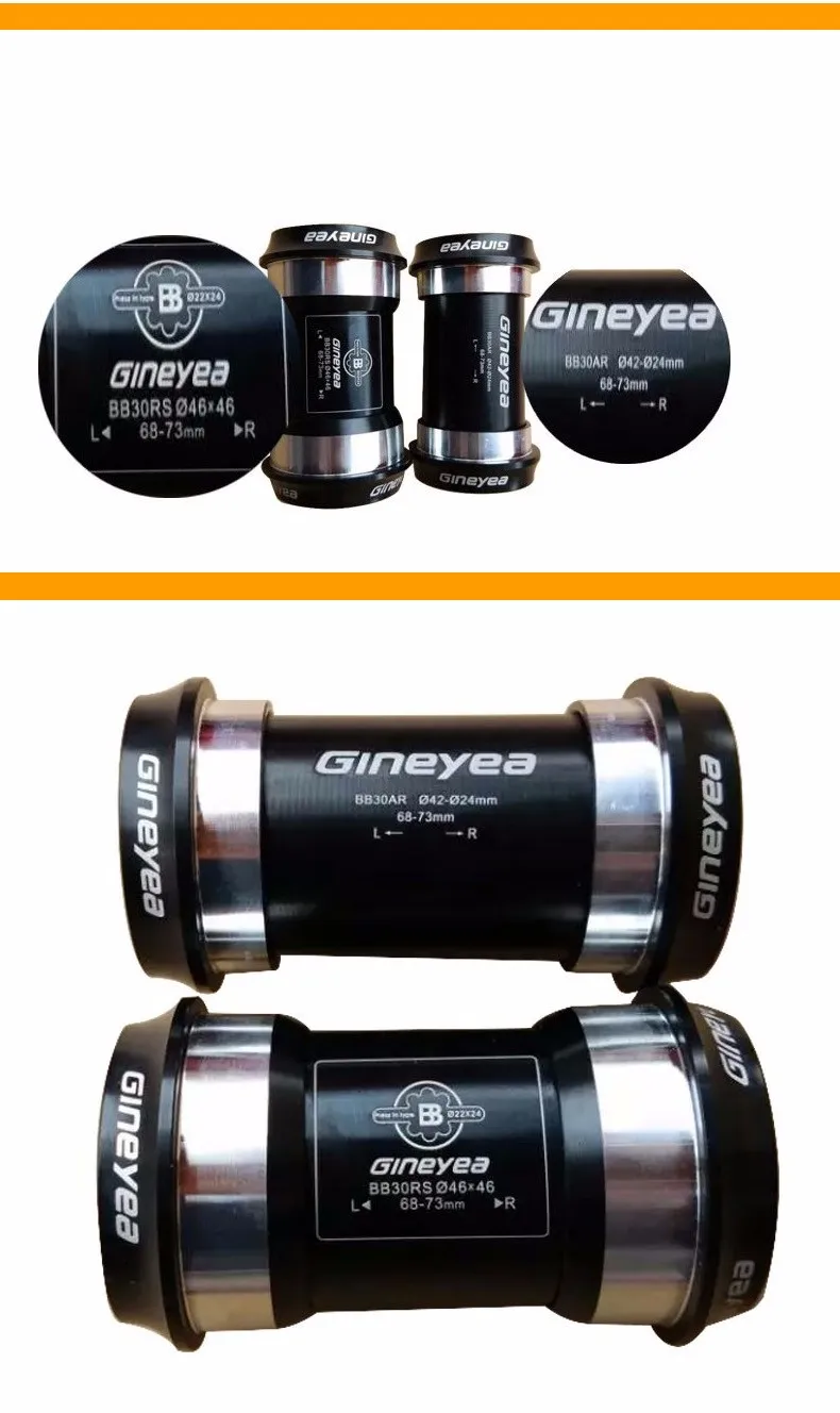 GINEYEA PF30 BB30 пресс-Fit нижний кронштейн/7075AL ось с ЧПУ/ось велосипеда GXP 24 мм/22 мм