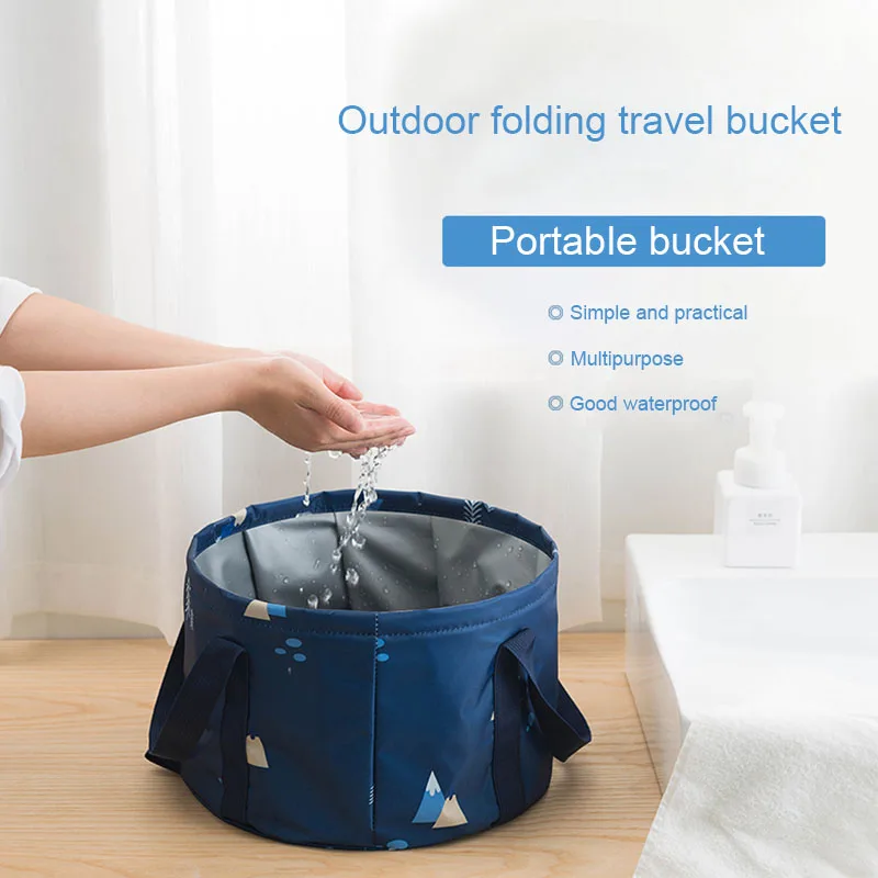 

12L 18L Ultralight Outdoor Camping Shower Nylon Folding Water Bucket Washbasin Portable Wash Bag
