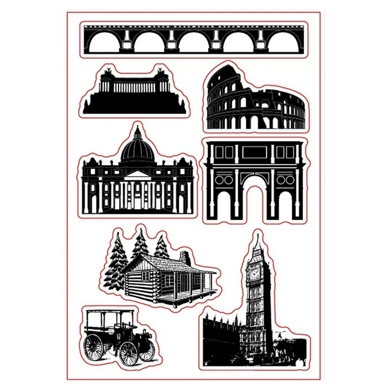 

Bridge Famous Building Rome Colosseum Rubber Clear Stamp/Seal Scrapbook/Photo Album Decorative Card Making Clear Stamps