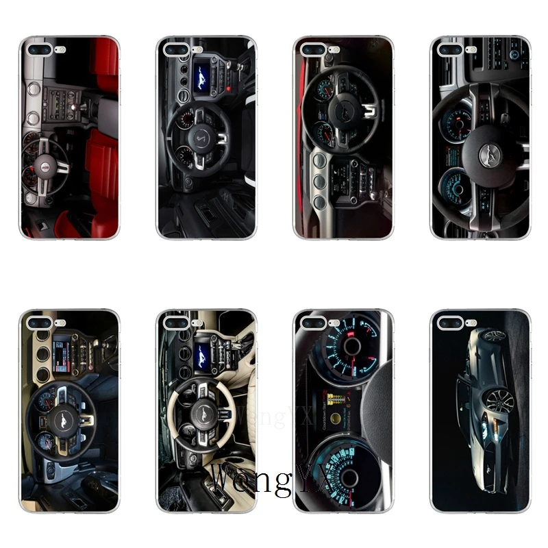 

sport racing car Ford Mustang Dashboard Slim silicone TPU Soft phone case For iPhone X 8 8plus 7 7plus 6 6s plus 5 5s 5c SE 4 4s