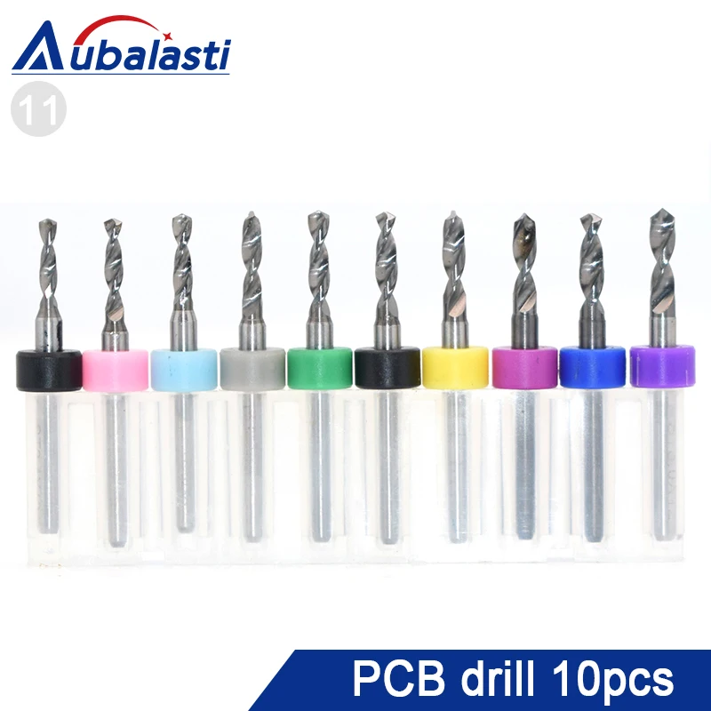 

10Pcs PCB drill bits 0.3-1.2mm Tungsten Carbide Micro Mini Drill for CNC Woodworking Tools Drilling Cutters for CNC Mchine