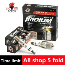 4pcs/lot China original TORCH Iridium Platinum spark plugs K6RTIP for BRILLIANCE M1/BYD S6/GEELY BL/CK EMGRAND X7/EC7 MK/MR LIFA