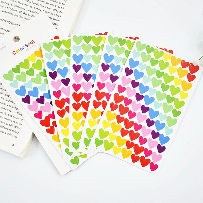 6 шт/лот DIY милые кавайные цветные бумажные декоративные наклейки в виде сердца для украшения дома фотоальбом скрапбукинг дневник