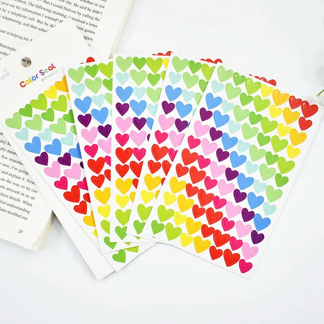 6 Pcs Lot DIY Cute Kawaii Colorful Paper Heart Decorative Adhesive Stickers For Home Decoration 6 Pcs Lot DIY Cute Kawaii Colorful Paper Heart Decorative Adhesive Stickers For Home Decoration