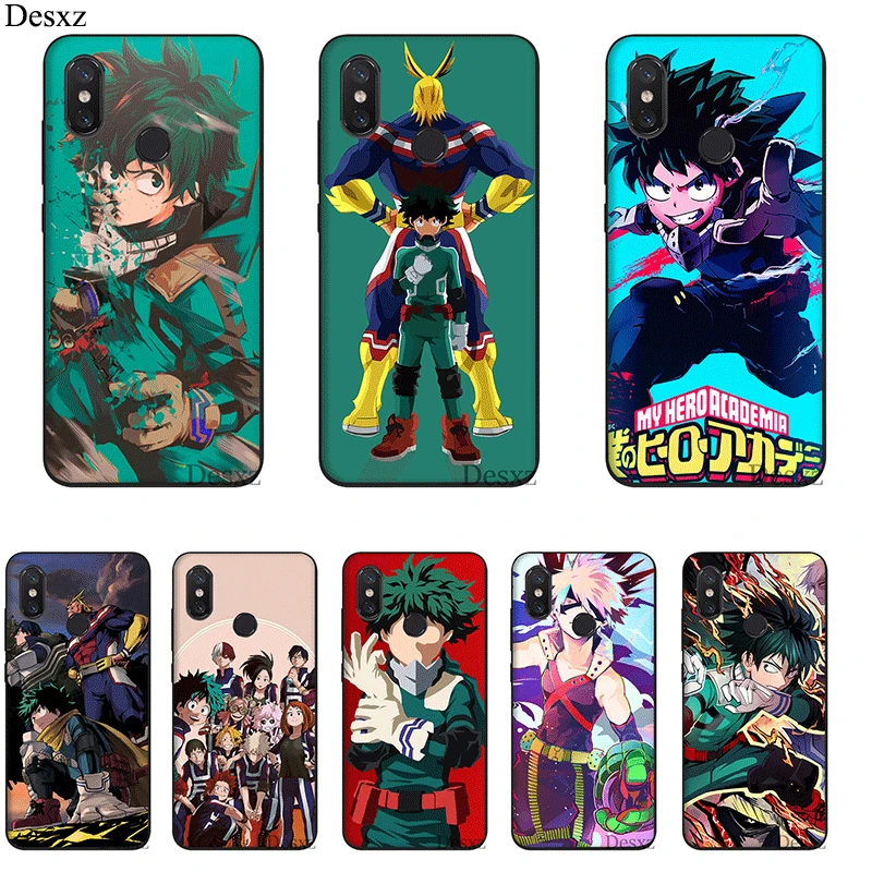 

Silicone Mobile Phone Case For Xiaomi Redmi Note 4 4X 5 6 7 Pro 5A Cover TPU Anime My Hero Academia Shell Protection