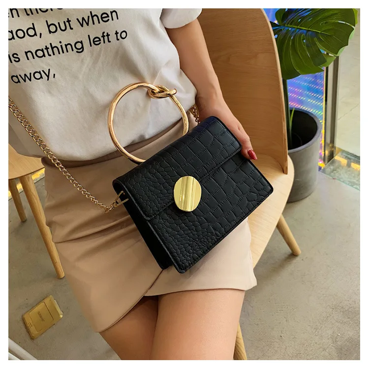 Личность дизайнера блестками металлической ручкой Mujur Tote Flap Для женщин Crossbody
