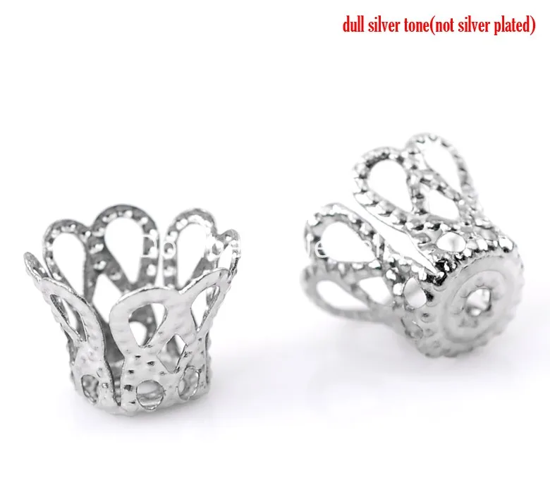 DoreenBeads 260PCs Silver Color Filligree Bell Bead Caps 7x9mm (B00352) yiwu | Украшения и аксессуары
