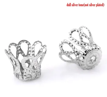 

DoreenBeads 260PCs Silver Color Filligree Bell Bead Caps 7x9mm (B00352), yiwu