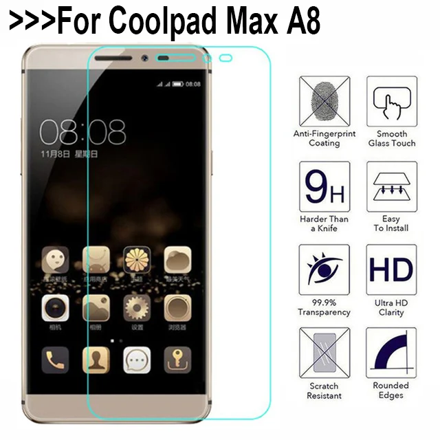 2.5D закаленное Стекло Вертикальный чехол книжка для Coolpad Max A8 930 Экран защитная