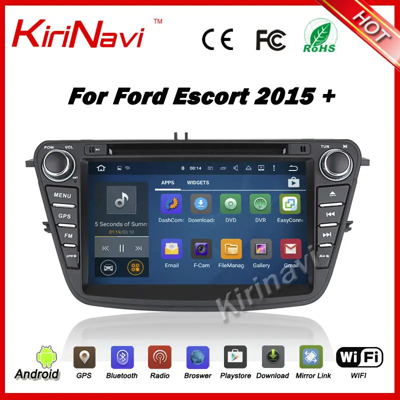 Киринави Android 7,1 Мультимедиа gps для ford ecosport+ HD 1024*600 сенсорный экран навигационная система wifi 3g bluetooth