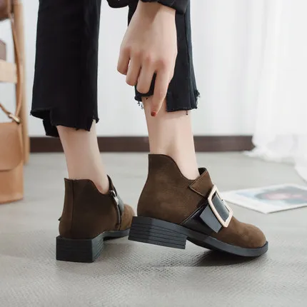 

British wind Martin boots women's boots 2018 autumn new short boots stiletto pointed high heels winter women's shoes