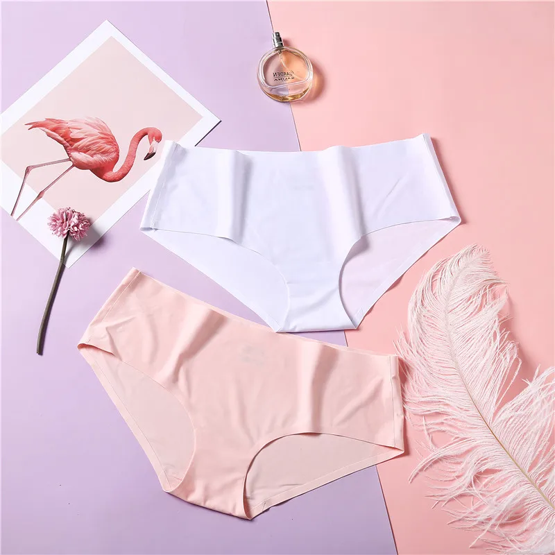 

Sexy Women Soft Underpants Ice Silk Seamless Lingerie Briefs Hipster Underwear Panties Summer 2019