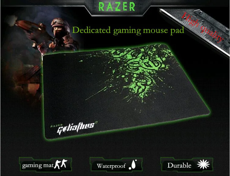 260*210*3mm OEM Razer Goliathus Gaming Game Mouse Pad Mat locking edge