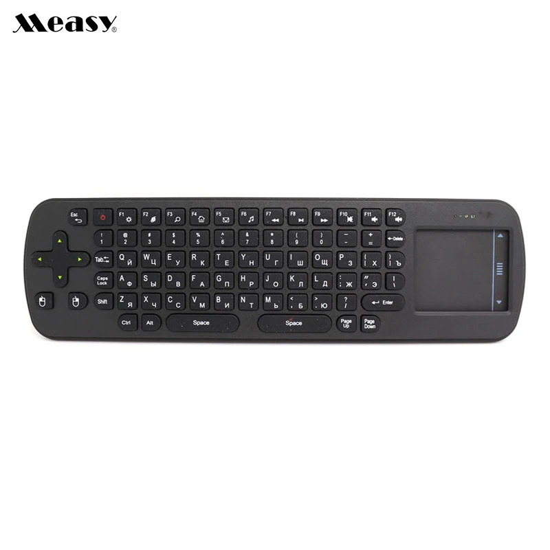 [ ] Measy RC12 русский/английский воздушный Мышь клавиатура с сенсорной панелью для Android ТВ коробка/pc /IP ТВ высокое качество