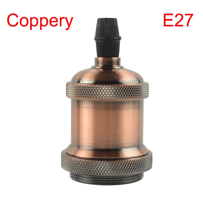 Подвесной патрон Эдисона с зеленым глазом E27, античный патрон для лампы, алюминиевая патрон для лампы, фитинги для промышленных Ретро ламп - Цвет: Coppery No Switch