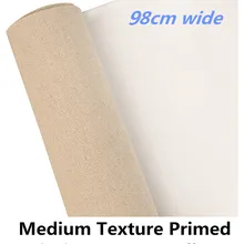 98 см в ширину высокое качество грунтованная льняная смесь рулон холщовой ткани для рисования