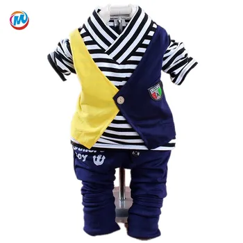 

2015 autumn clothes baby sets baby boys fashion o-neck long sleeved suit shirt and pants apparel set clothing for baby kid boy