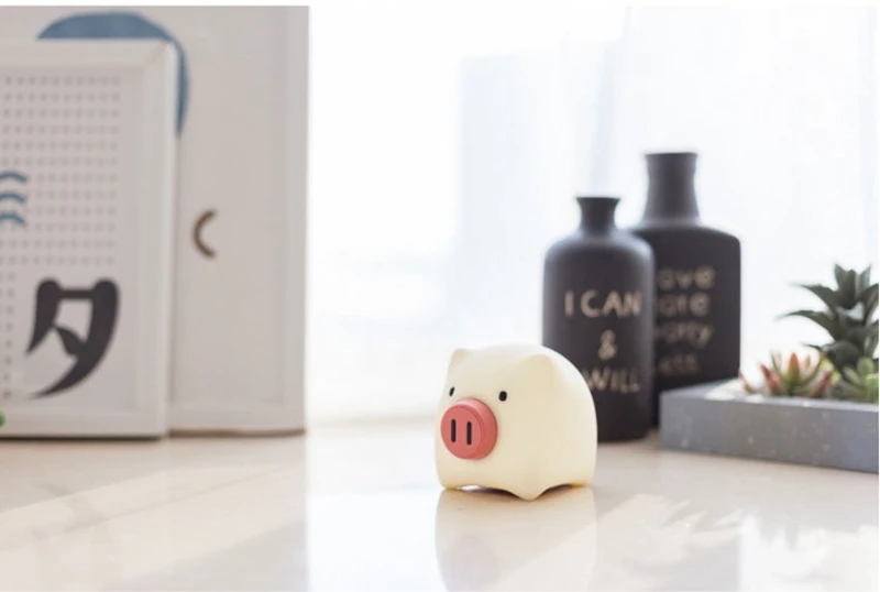 Creative Silicone Pig LED Night Light USB Charging Cute Table Lamp Bedroom Cartoon Toy for Kid Bedside Timing Sleep With Light (14)