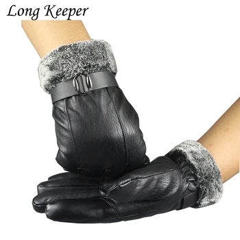 

2018 New Spring/Winter Pu Leather Short Thin/Thick Black Touched Screen Glove Man Gym Luvas Car Driving Mittens Warm Male Gloves