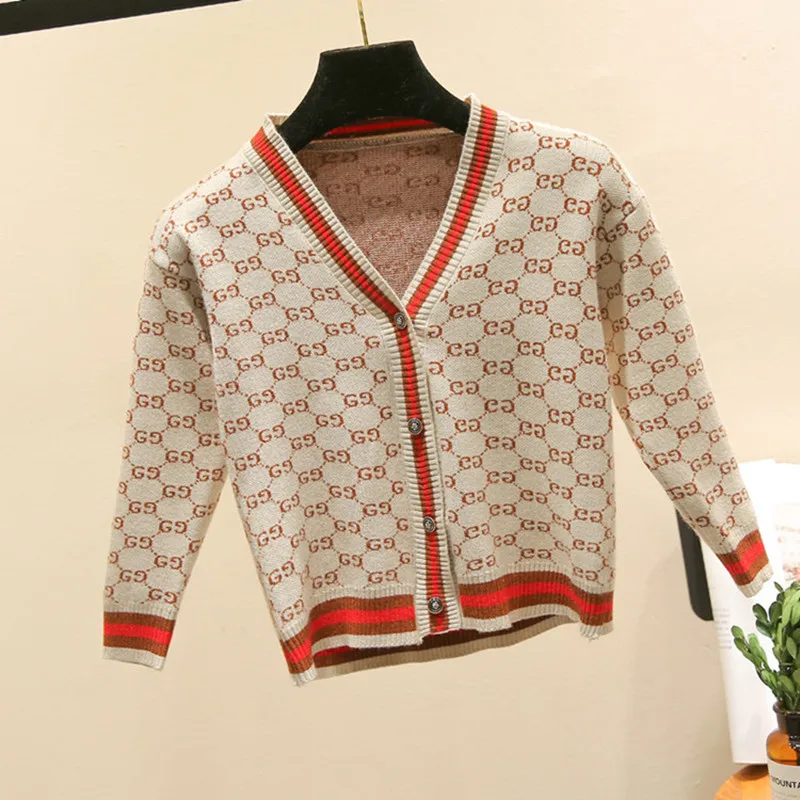 

Spring Girls Sweaters Girl Cardigan Baby V Collar Casual Sweater Toddler Boys Long Sleeve Clothes 2-7 Years