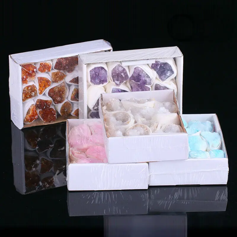 

1 Box 5 Kinds Natural Quartz Crystal Gemstone Cluster Healing Rough Specimen Natural Stones and Minerals