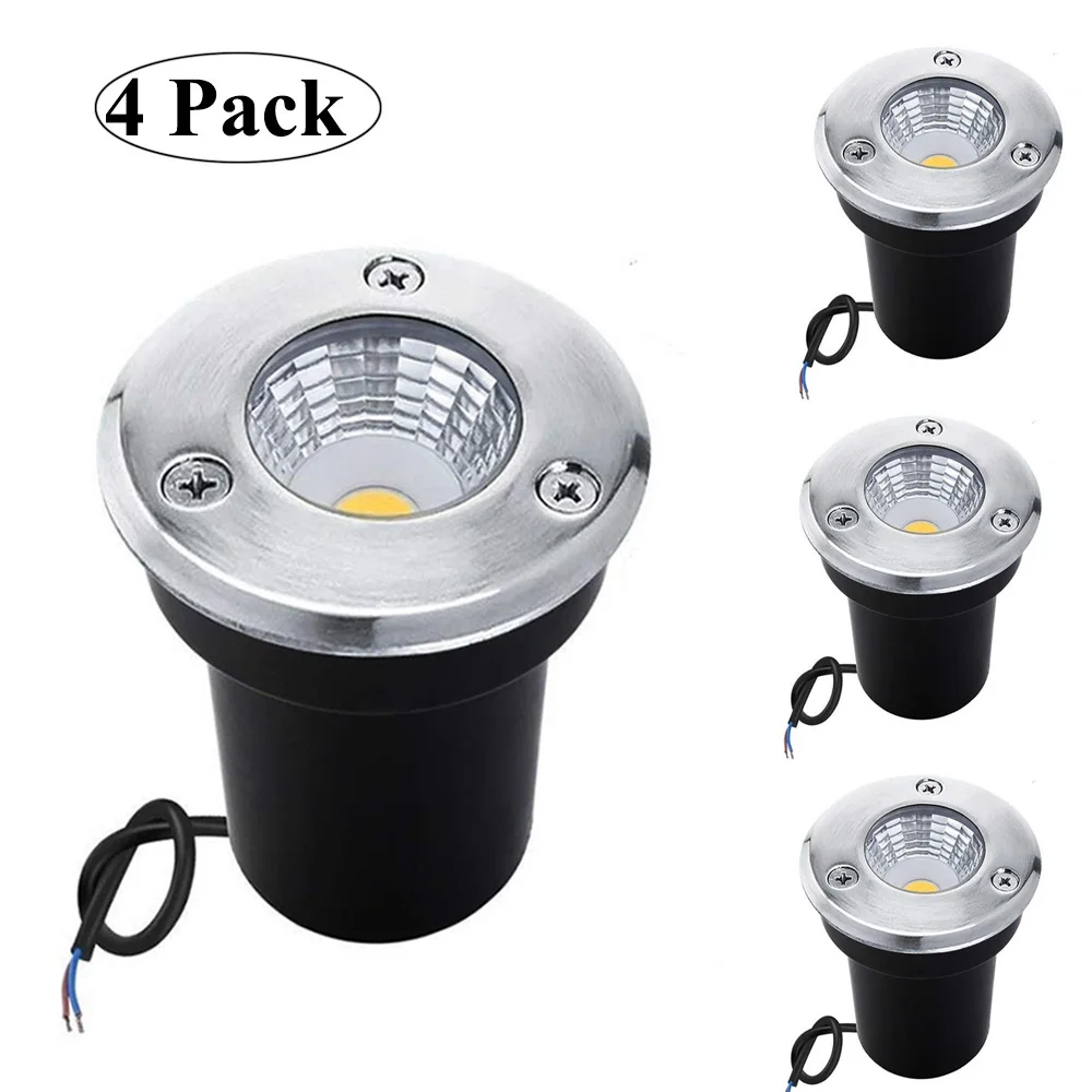 

4 Pack Waterproof LED Underground Light 5W 10W Outdoor Ground Garden Path Floor Buried Yard Spot Landscape AC85-265V DC12V