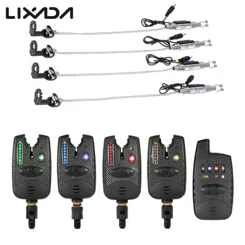 

Lixada Wireless Fishing Bite Alarms Set 1 Receiver Plus 4 Alarms + 4pcs Carp Fishing Swinger Illuminated for Carp Fishing