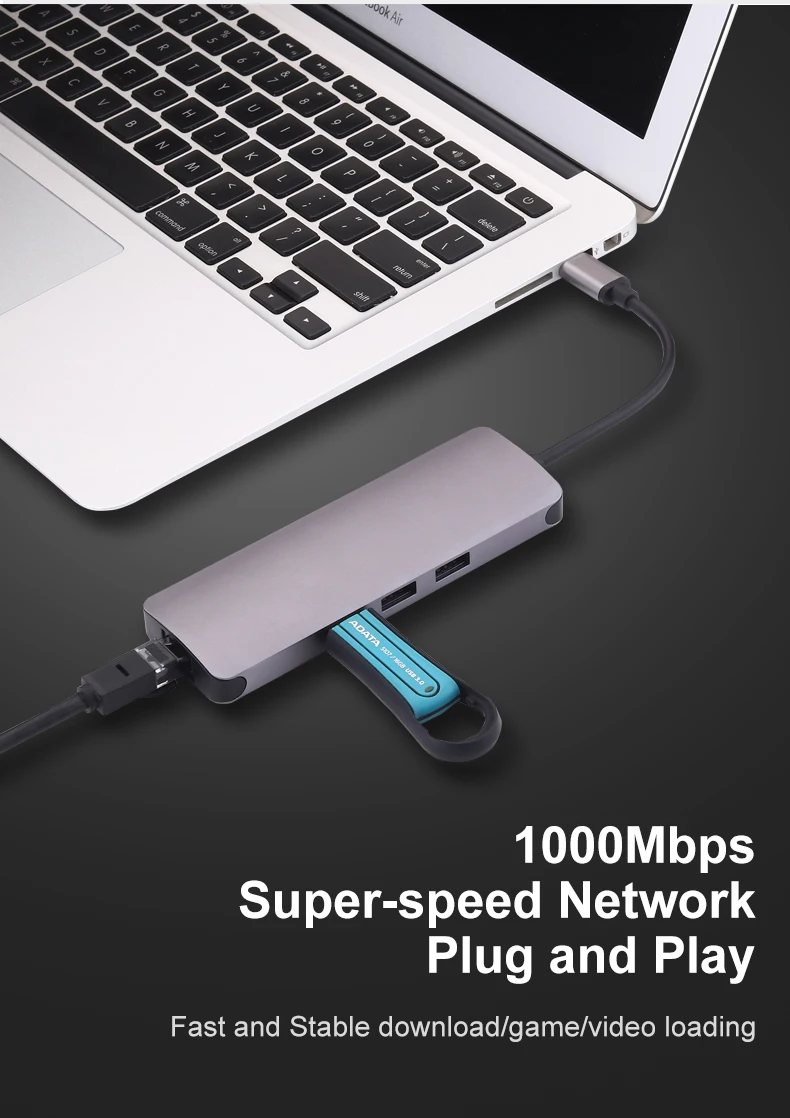 OFCCOM док-станция с usb-gортом все-в-одном USB C конвертер в HDMI VGA RJ45 PD адаптер для MacBook samsung Galaxy S10/S9 Тип C концентратор