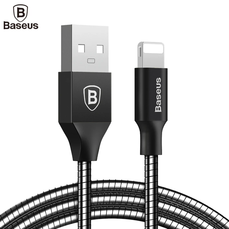 3D Full Metal USB Cable For iPhone Baseus Mobile Phone Cable Fast Data Sync Charger Cable