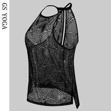 Сексуальные дышащие кружевные женские майки для йоги, спорта, безрукавки, одежда для бега, тренажерного зала, фитнеса, Майки для тренировок, F-35