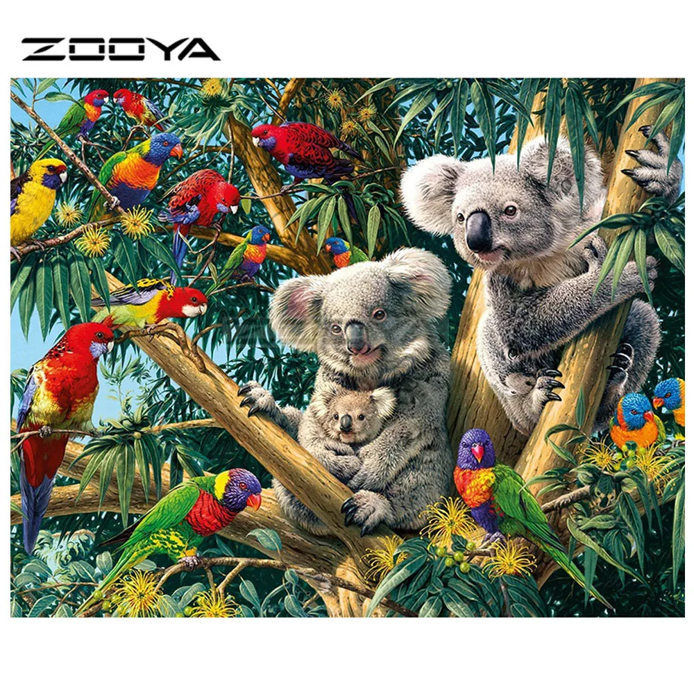 

ZOOYA Diamond Embroidery DIY Diamond Painting Koala Parrot Animal Forest Diamond Painting Cross Stitch Rhinestone Mosaic BK134