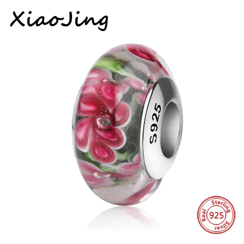 

New arrival flowers types Murano glass beads charms 925 sterling silver fit original European bracelets jewelry for women gifts