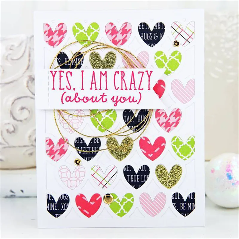 

GJCrafts Heart Background Frame Metal Cutting Dies Scrapbooking Card Making Album Embossing Stencil New Dies for 2019 Die Cut