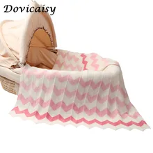 Вязаные изделия для младенцев корзина Одеяло Лето Кондиционер малыша постельные принадлежности новорожденных супер мягкая пеленка одеяла в полоску