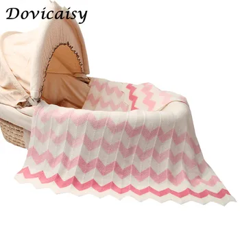

Knitted Infant Baby Basket Blanket Summer Air Conditioning Toddler Bedding Newborn Super Soft Swaddle Wrap Blankets Stripe