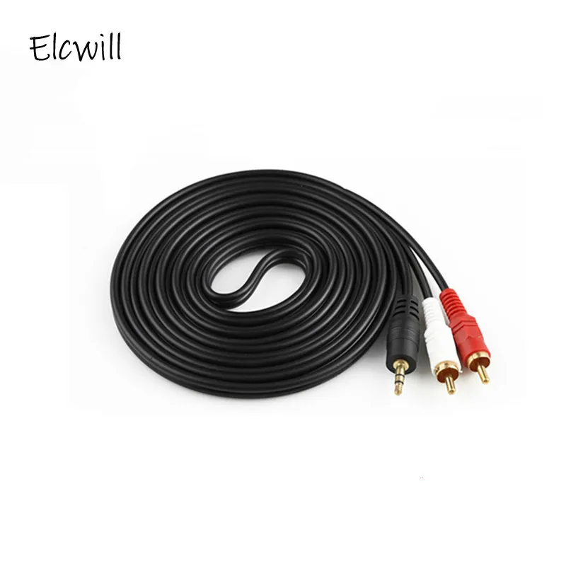 1 5 м 3 мм штекер AV 2 RCA стерео Музыка Аудио кабель 2RCA аудио AUX кабели оптовая продажа