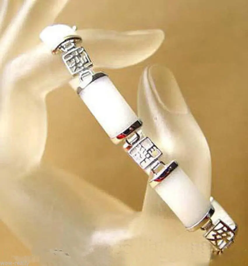 

Hot sale new Style >>New White stone Link Fortune Emolument Longevity Property Clasp Bracelet