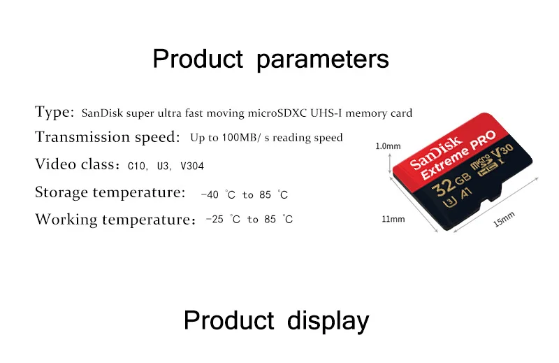 SANDISK EXTREME PRO UHS-I карты памяти 32 GB microSDHC U3 A1 карты памяти до 100 МБ/с. карты памяти для samrtphone и настольный ПК