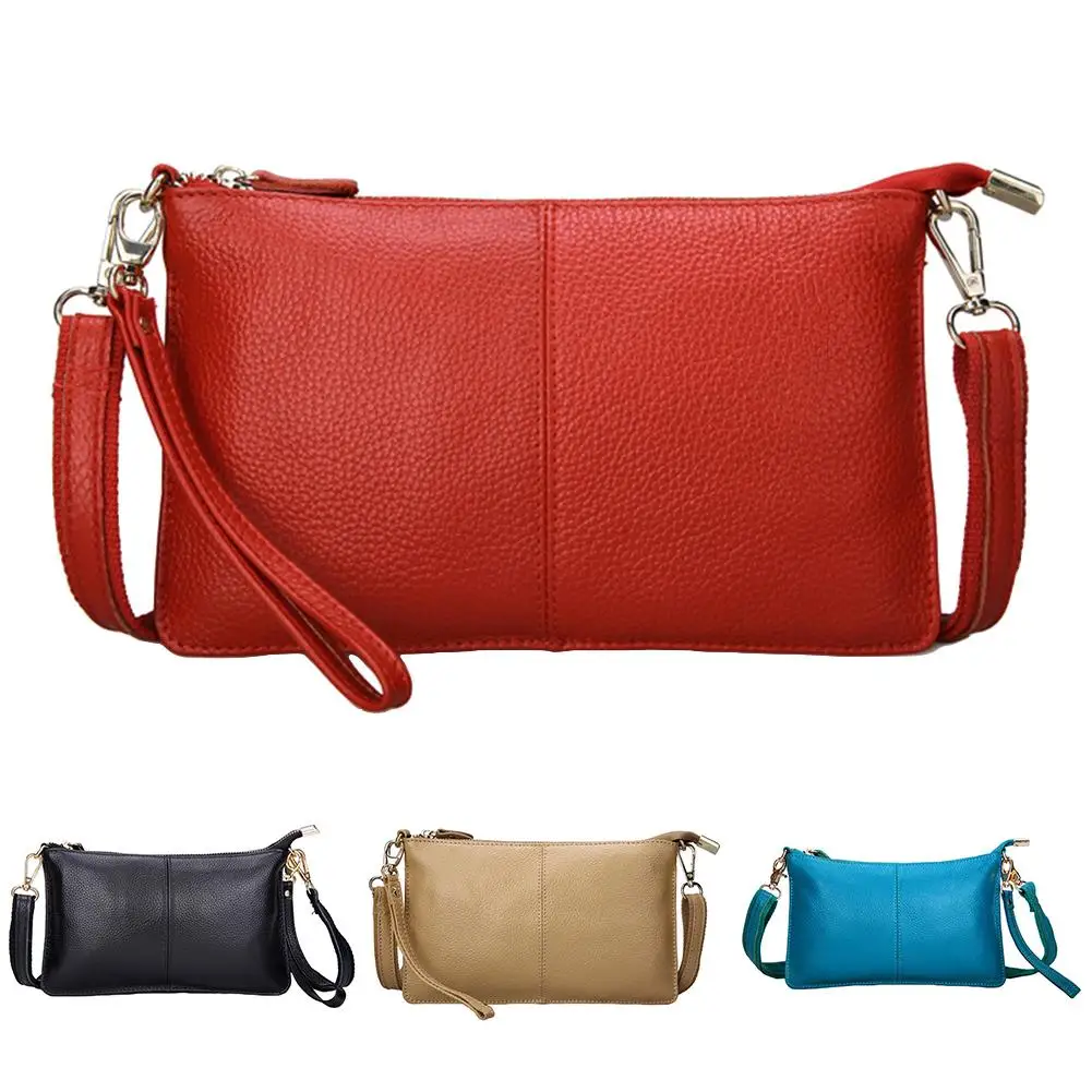 

Hot!!! Women Rectangle Solid Color Zip Wristlet Handbag Crossbody Shoulder Bag