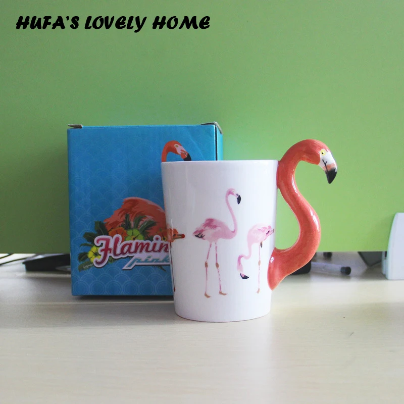 New-3D-Flamingo-Style-Ceramic-Coffee-Mug-Copo-Creative-Tea-Milk-Water-Porcelain-Cups-Mugs-Ceramic