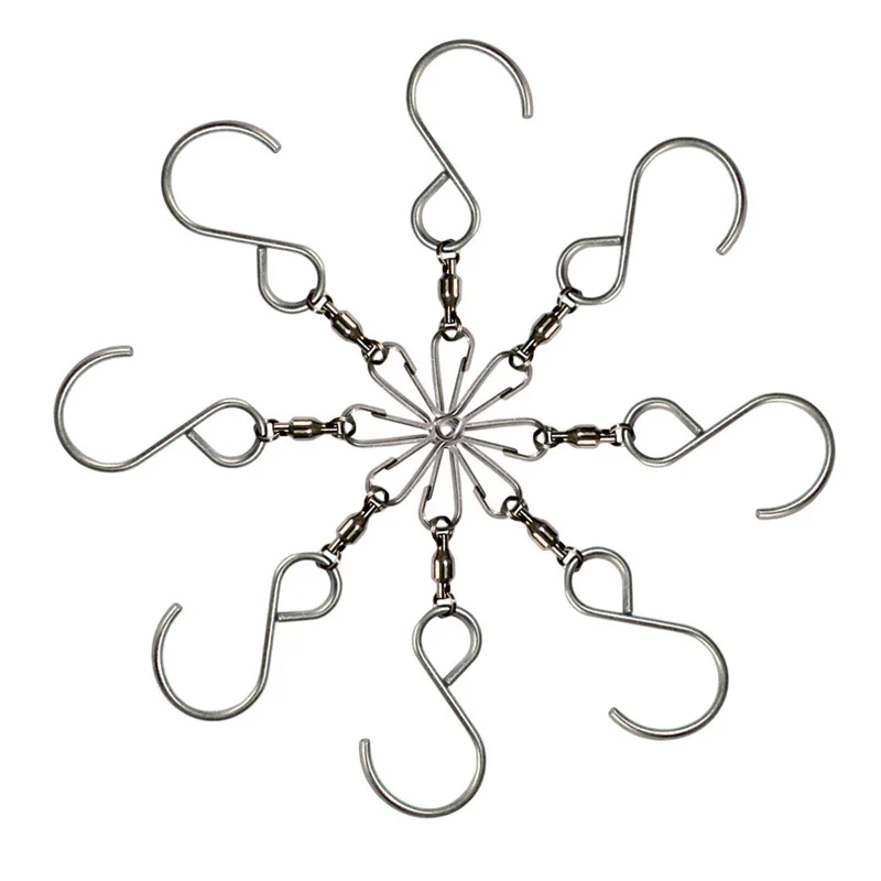 8 pcs Smooth Spinning Swivel Clip Hanging S Hooks Wind Spinner Rotate