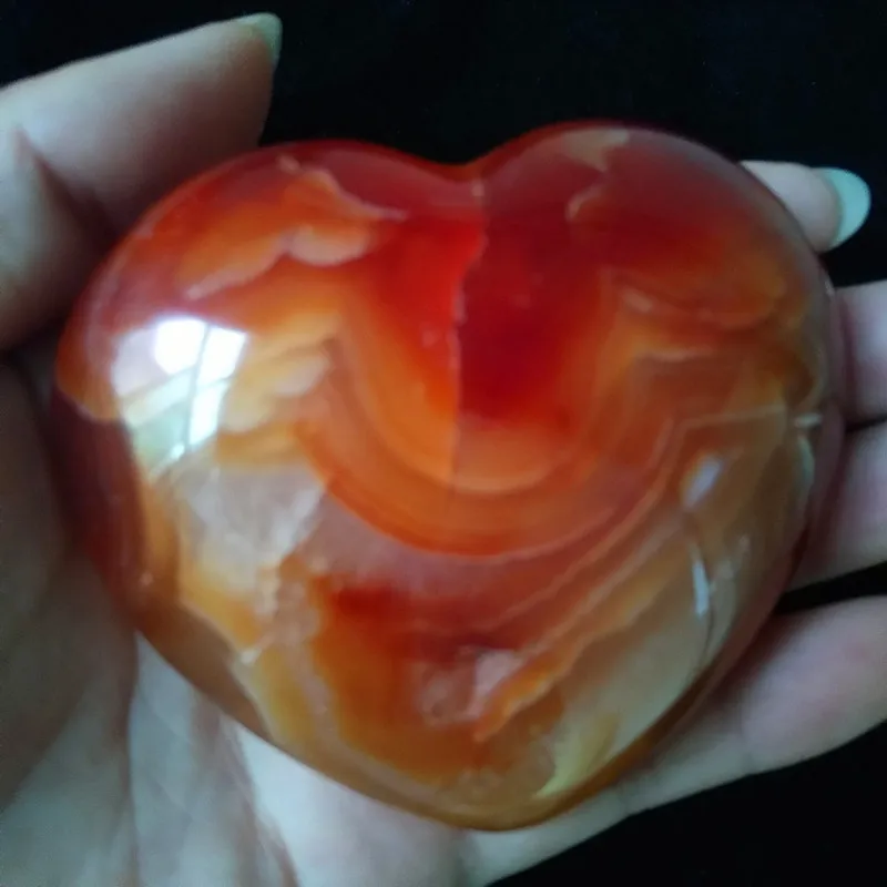 1 шт. с натуральным красным агатом в форме сердца, пальмовое украшение, камни, заживляющие кристаллы