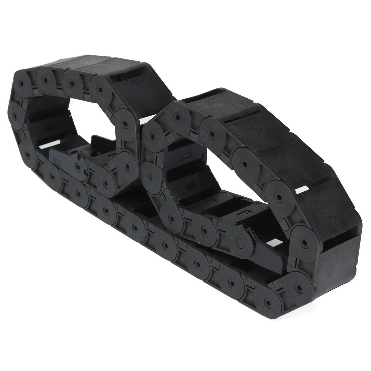 1pc Black Long Plastic Nylon Cable Drag Chain Towline 1M 1000mm 40" Wire Carrier R38 18*37mm For CNC Router Machine Tools Mayitr