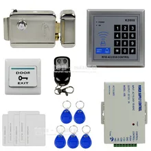 DIYSECUR пульт дистанционного управления для контроля доступа 125 кГц Rfid Клавиатура система контроля доступа комплект+ электронный дверной замок+ источник питания